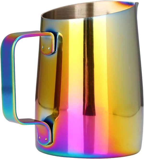 Espressomjölkskummare i rostfritt stål, kaffelattekonstmugg 420ML