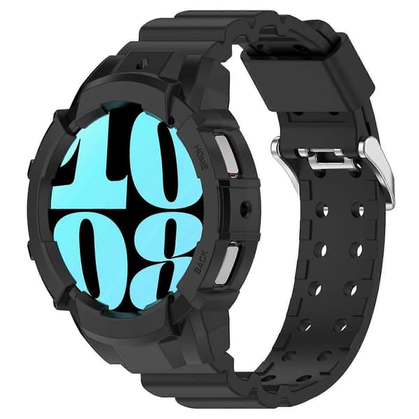 Armor Silikone Armbåndsur + Urkasse Sæt Til Samsung Galaxy Watch 6 40mm Black