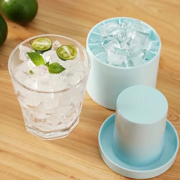 1 st, Ice Grid Silikon Fryst Ice Form Snabbfrys Ice Cup Är Ice Box Hushålls Ice Hink Är Box Cylinder Cup Hink Blå Cylinder Ice Cube Form