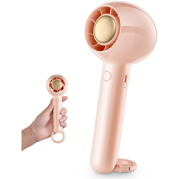 Mini Handheld Fan, 1200mAh Batteridriven Fläkt, USB Laddningsbar Handfläkt, Lämplig för Kvinnor, Barn