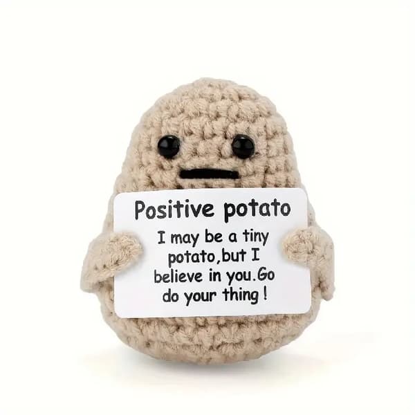 1 st Mini Rolig Positiv Potatis, Söt Ullvirkad Stickad Potatisleksak