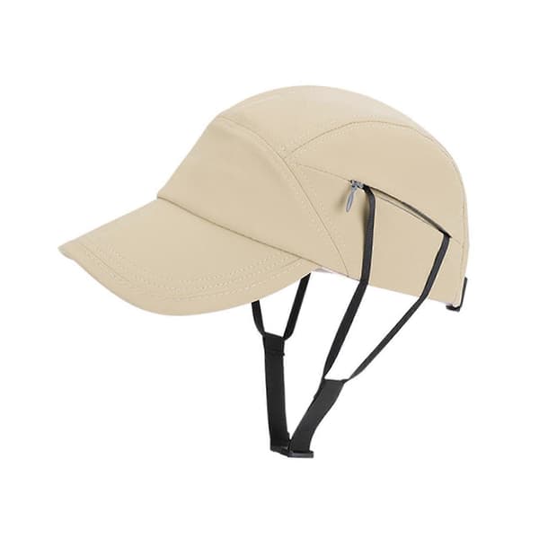 Solhatt – Hakestropper og forlenget brem – for utendørs ridning og reiser – UV-blokkerende vindtett baseballcaps Beige