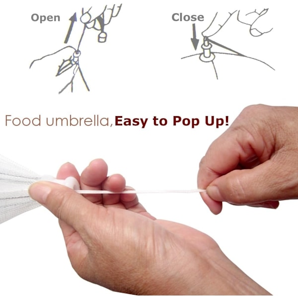 (6-pack) Stort Pop-Up Mesh-skärm Mat Tält Paraply, 17 tum, Återanvändbar och Hopfällbar Utomhus