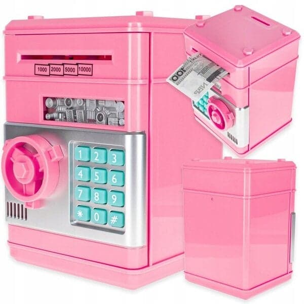 Pink Piggy Bank Safe with PIN Code