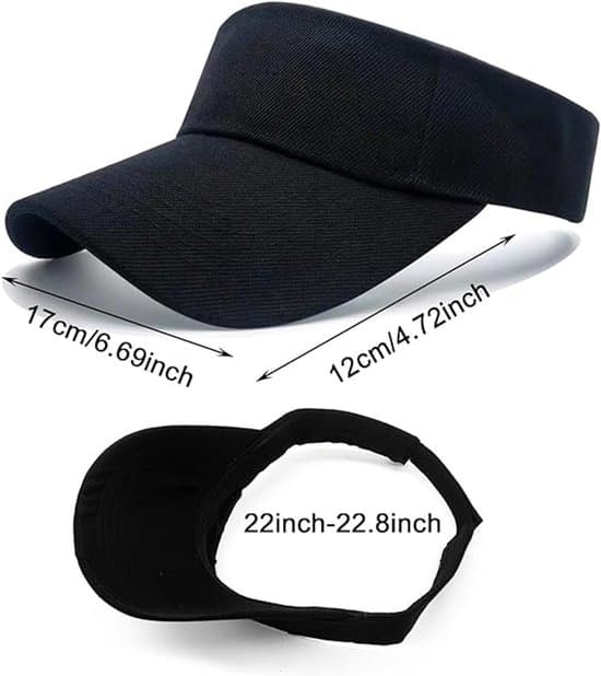 Solhat -2-pak-Justerbar solhat i bomuld - Solhat - Strandhat - Unisex - Ensfarvet solhat -Sommerhat til mænd egnet til rejser - Sort hvid