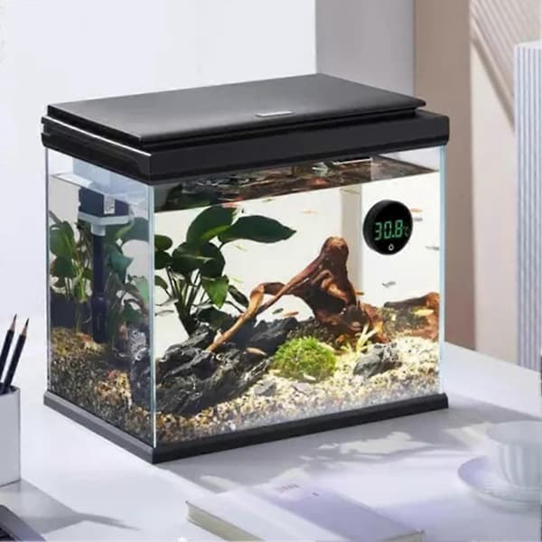 Digitale termometre for akvarium, nøyaktig temperatursensor, selvklebende måleverktøy for akvarier White Centigrade