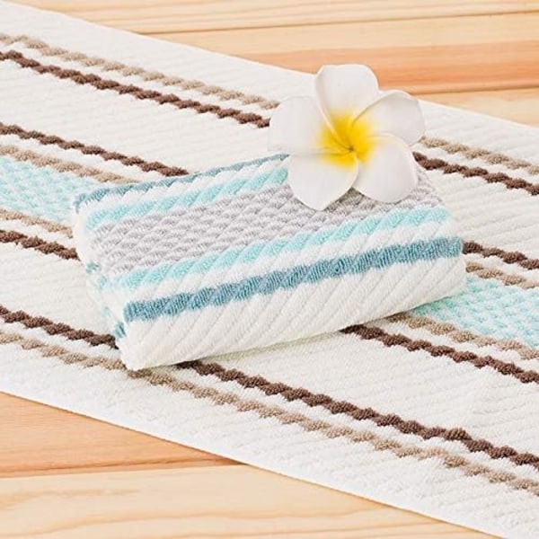 Handdukar Set om 2 Randiga Mönster 100% Bomull Super Mjukt Hög Absorberande Handduk för Badrum
