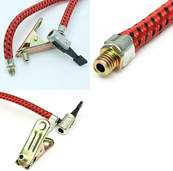 Handluftspumpslang, luftspumpslang med adapter, ersättningsslang för cykelpump, bärbart gummiverktyg 60 cm