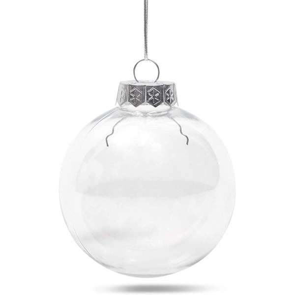 Transparenta, fyllbara julkulor, pysselmaterial (7,9 cm) - 32-pack