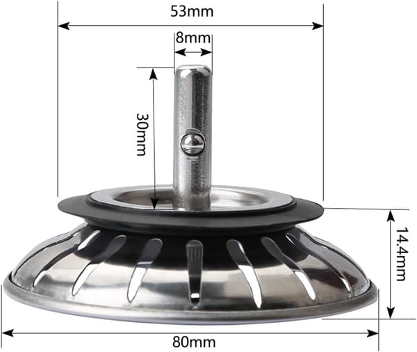 2 stk vaskeplugger kjøkkenavløpsplugger rustfritt stål vaskeplugg erstatning med 18 hull plugg vaskeplugg vanntett vaskeplugg diameter...