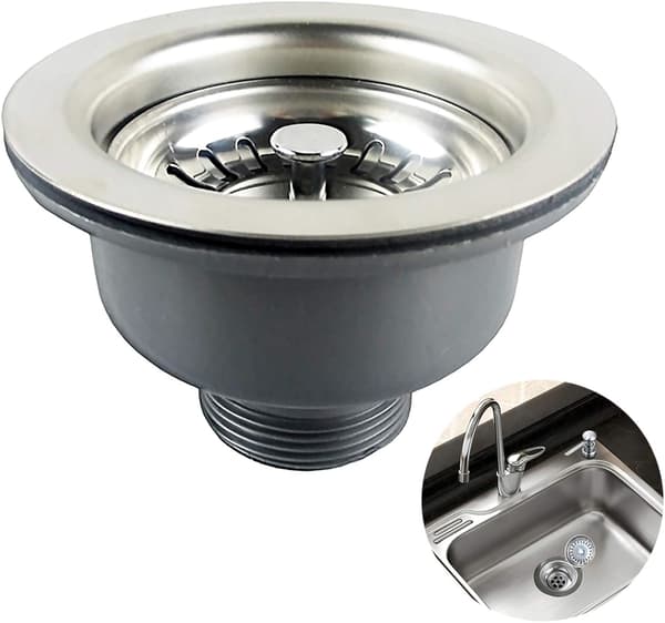 Diskho-samling 114mm Rostfritt Stål Kökshandfat Korg Sil Plug Avfall 1½\"