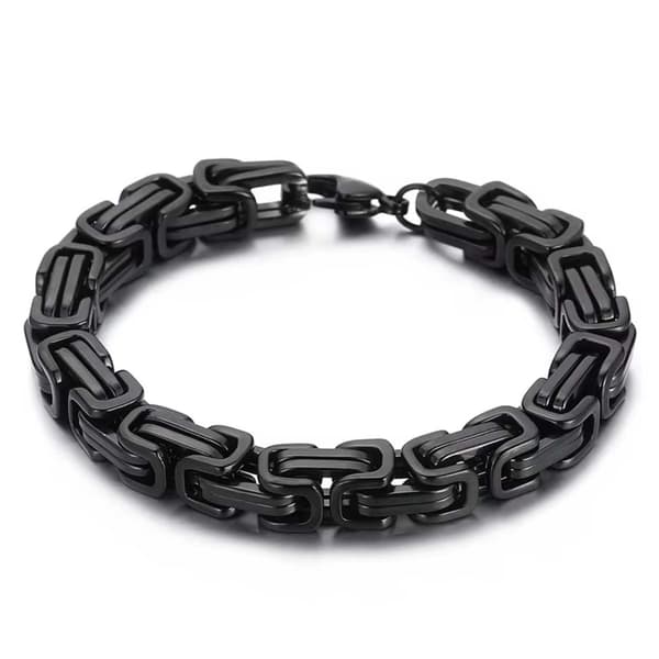 Kejserlænke Armbånd Viking Stål | Valgbar Størrelse | Sort 21cm