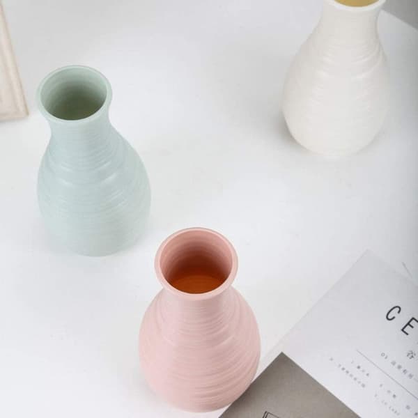 Plastvaser för blommor, hållbara och moderna, för vardagsrum, kontor, bröllopsdekoration (Mint Gre
