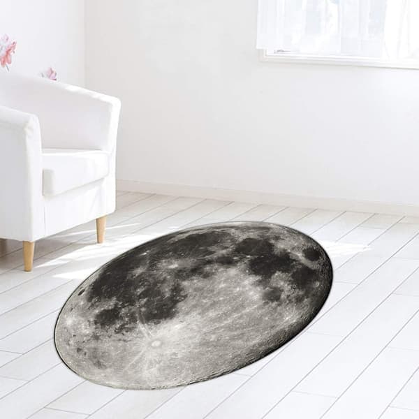 Supermjuk flanell rund matta, halkfri botten, lättskött, minimalistisk design för barnrum, sovrum, vardagsrum (40-140cm)