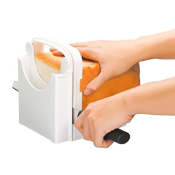 Bread Slicer Guide Adjustable Bread Toast Slicer Cutter Foldable Toast Slicing Mold White