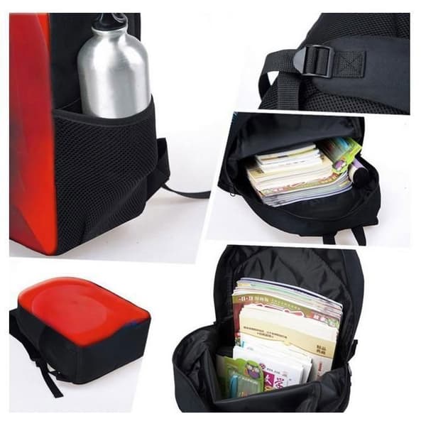JINDING T7 Kids Backpack Three Pieces with Cartoon Motif Water-Resistant Polyester Shoulder Bag and Pencil Case