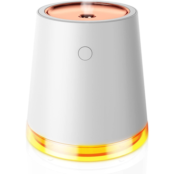 Luftfuktare, 2000mAh Uppladdningsbar Luftfuktare, 500ML Kallt Dimma Luftfuktare med Nattljus, Automatisk Avstängning W