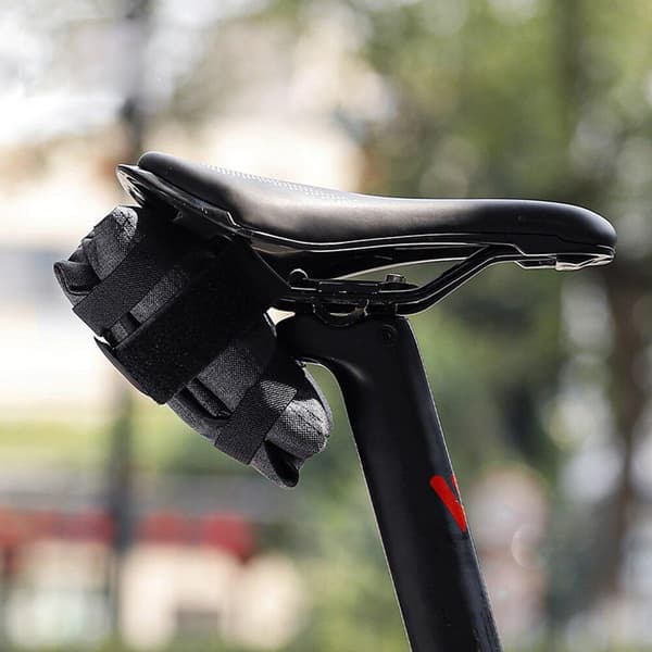 Sammenfoldelig Cykelsadeltaske - Grå Svart black