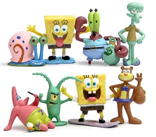 8-pack Svampbob Fyrkant Figurer Spongebob Squarepants julklappar