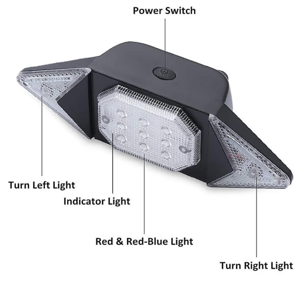 Cykelblinkers med fjärrkontroll Trådlös bakljus Blinkers Cykelcykellampor Stro