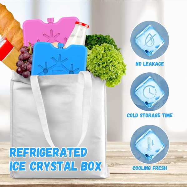 2-pack 200 ml Ice Pack and Small Cooler Bag, Insulated Bag Ice Pack, Ultra-thin Long Cooling Capacity, Perfect for Travel