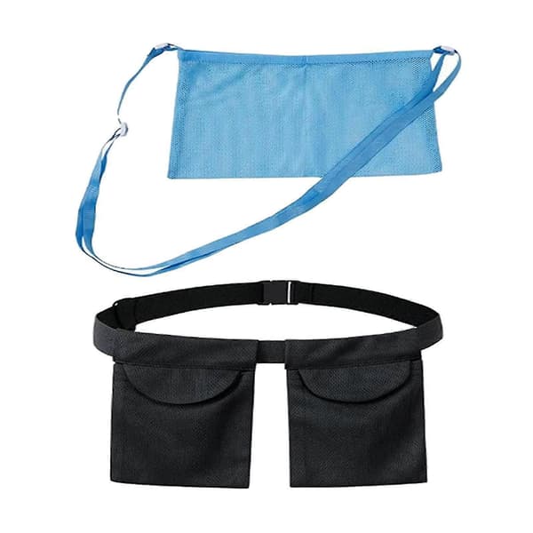 2x Mastectomy Drainage Holder Bag 2 Pockets Quick Dry Shower Bag Practical Black Small Blue Large-Yvan