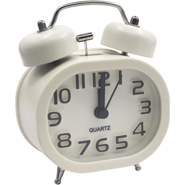 2025 Ny Retro Tyst Quartz Väckarklocka, Morgon Väckarklocka Rese Sängbords Analog Klocka Dubbel Klocka Metall