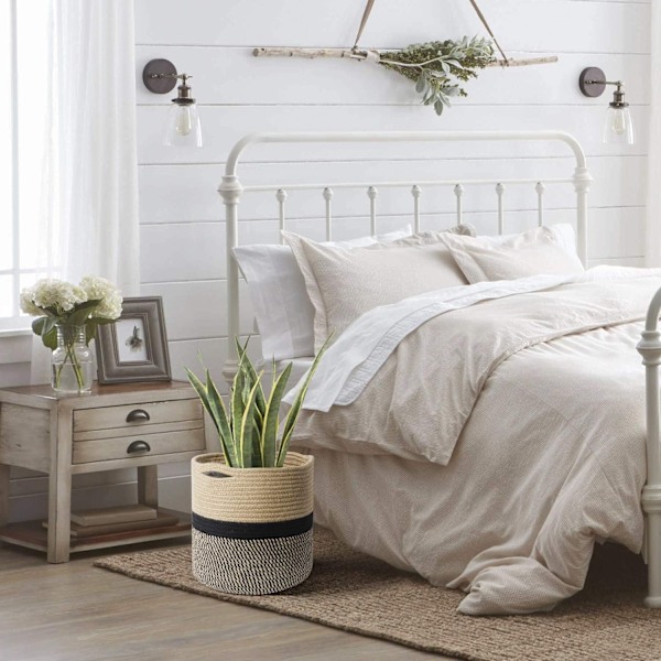 Robust juteväxtkorg, modern vävd korg för 10\" blomkruka inomhusgolvplanterare, 11”