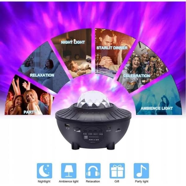 Baby Night Light Laser Star Projector LED with Connected Music, Starry Sky Effect Light Projection