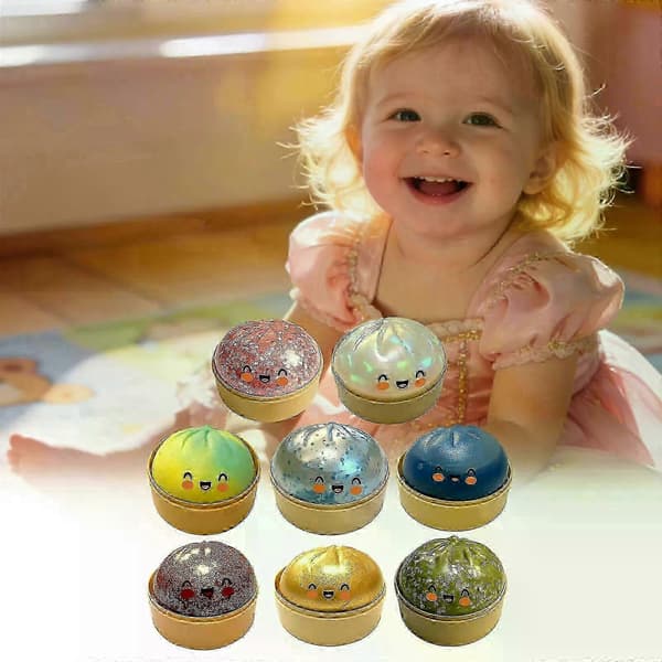 TOP Kæmpe Glitter Dumpling Squishies Legetøj - Farverige Stressaflastende Fidget Sensorisk Håndlegetøj, Stressbolde til Børn og Voksne sp
