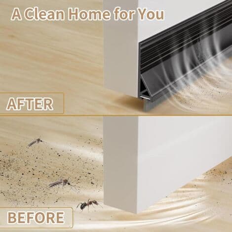 Selvklæbende dørtrækprop, 100 cm, med børste, dørpakning, hvid