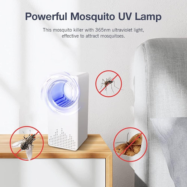 Myggdödande lampa för inomhusbruk, UV-insektsskyddande lampa Elektrisk flugdödare med USB, Bug Zapper
