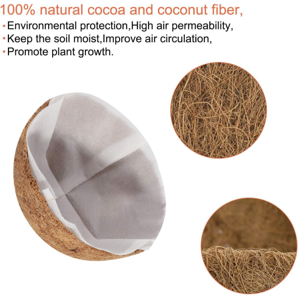 2 st 10 tum runda kokosfoder med 2 st innerfoder av non-woven tyg, ersättning kokosnöt coir fibe