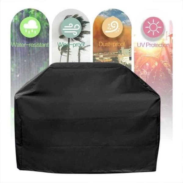 Grillovertræk - Sort - UV-beskyttelse - 145 x 61 x 117 cm - Passer til grill op til 147 cm (58 tommer) i diameter