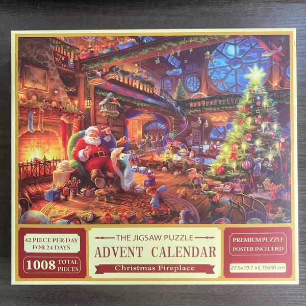 2024 Puslespillkalender med 1008 biter, 24 dager med peispuslespill, nedtelling til jul, Adventskalender