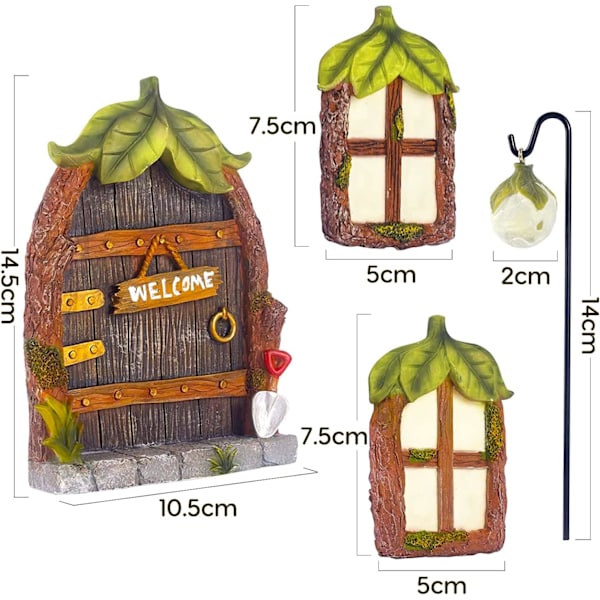 Fe magisk trädgårdsgrind Miniatyr trädgrind Staty Prop Hus Träd Dekoration Fe Grind