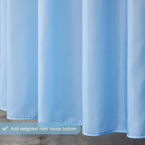 1. Extra Bredt Dusjforheng Vanntett Muggsikkert Resistent og Baderomsgardiner Stoff 200x200cm Gradient Hvit til Himmelsblå