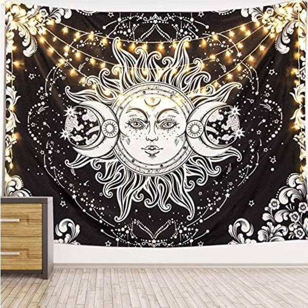 Väggbonad för sovrum, månnatur väggbonad i boho-stil för vardagsrum
