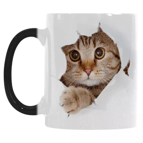 Kaffe Mugg Keramisk Mugg 11 oz Mugg Mönster Variation Mugg Varm Kall Varm Mugg - Vinter Festlig Mugg (Katt)