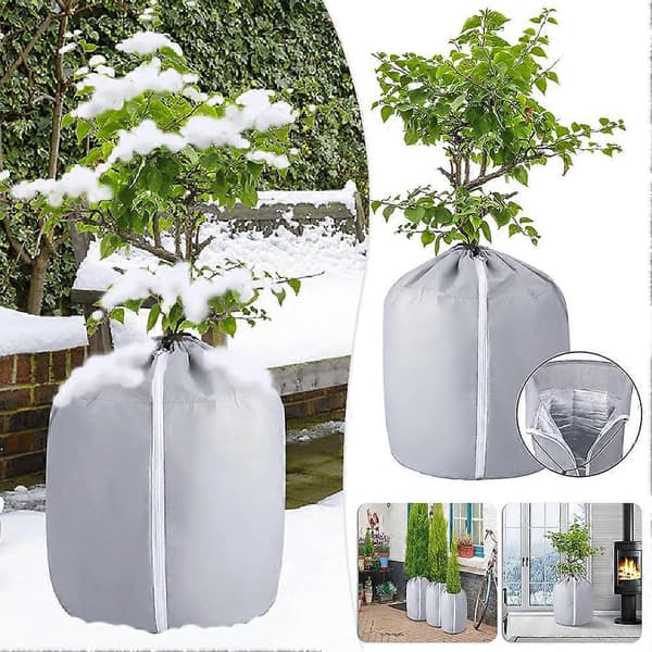 Plant Winter Protection Pot Frost Protection Cold-Resistant Protective Bag with Drawstring for Potted Plants S