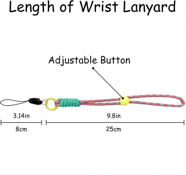 Färgglad, Justerbar Handledsrem i Nylon, Kort Handledsrem, Handrem