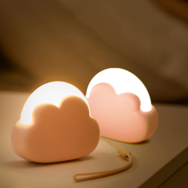 2024 Lämplig Baby Nattlampa [2-Pack] Rosa Moln LED, Laddningsbar Nattlampa Barn Sänglampa, 4 Intensiteter