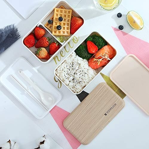 Bento Box Lunchlåda Snack Lunchlåda Bundle Divider Japansk Stil Lunchlåda med Rostfritt Stål