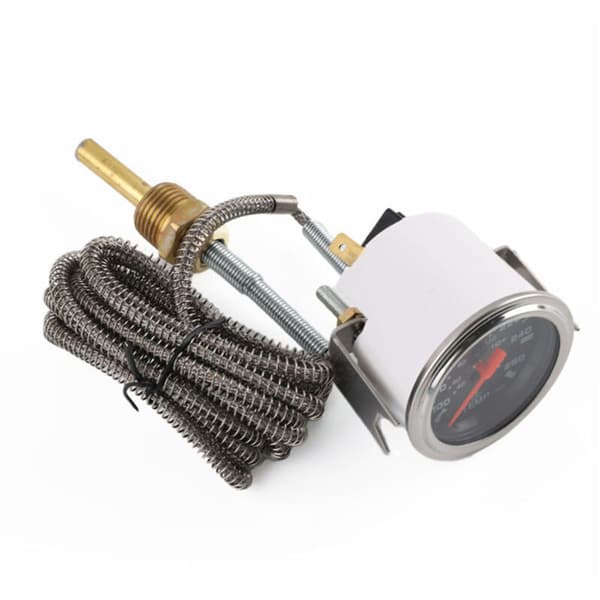 Vanntemperaturindikator, 12V, mekanisk, med sensor for bilinstrumentpanel, 2 tommer/52mm/40-120℃/100-250℉ (1.8M)