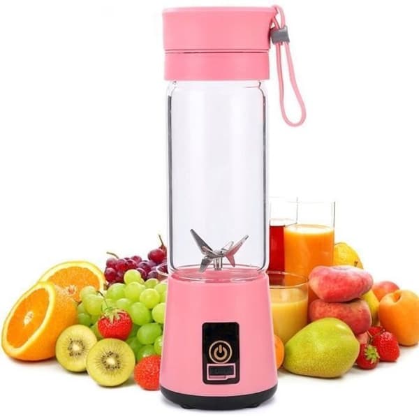 Miniblender - 400 ml Rosa USB-oppladbar 6 3D-blader