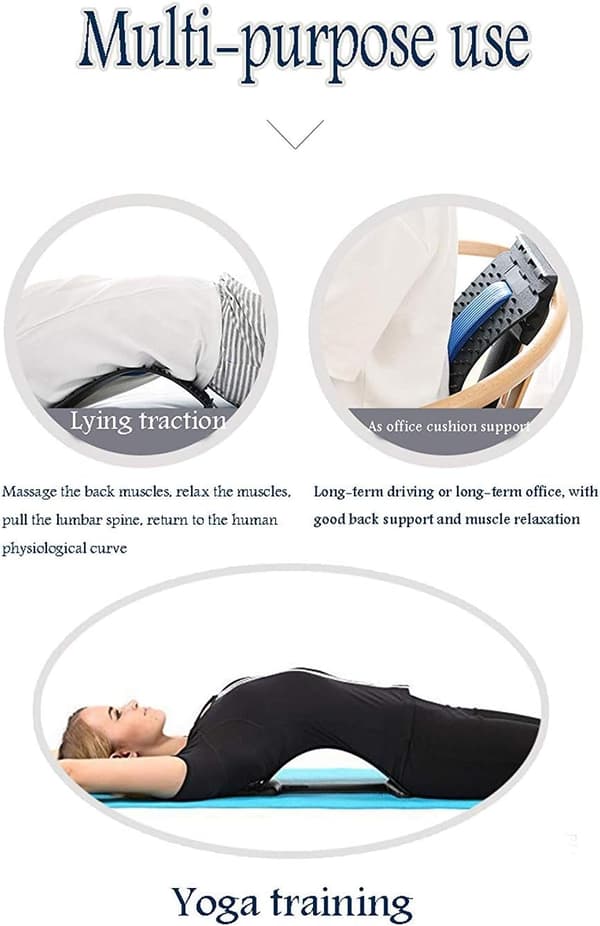Back Support Back Stretcher Device, Back Massager for Bed and Chair, Multi-level Lumbar Support Stretcher for Spine, Pain Relief for Lower and Upper Muscles
