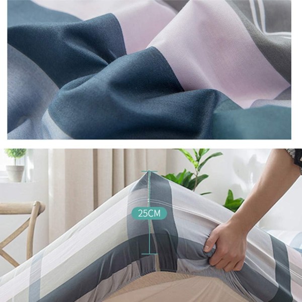 Madrasskydd i Queen size, 360 ° skyddande överdrag, 28 cm djup ficka, tvättbar mjuk Bre
