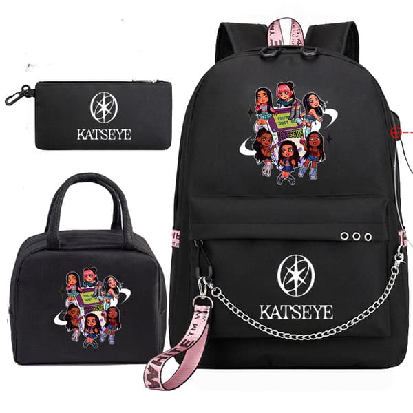 Katseye Backpack, Shoulder Bag, and Pencil Case for Junior and Senior High School Students (3-Piece) 1