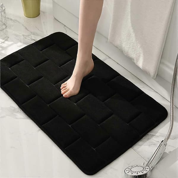 Badrumsmatta i Memory Foam, Halkfri, Rosa, Absorberande...