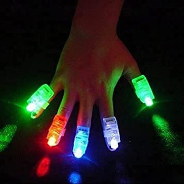 LED Fingerlampe, 20 stk Fingerlygter, LED Farverige Fingerlys, LED Fingerlampe Gave, Lysringe